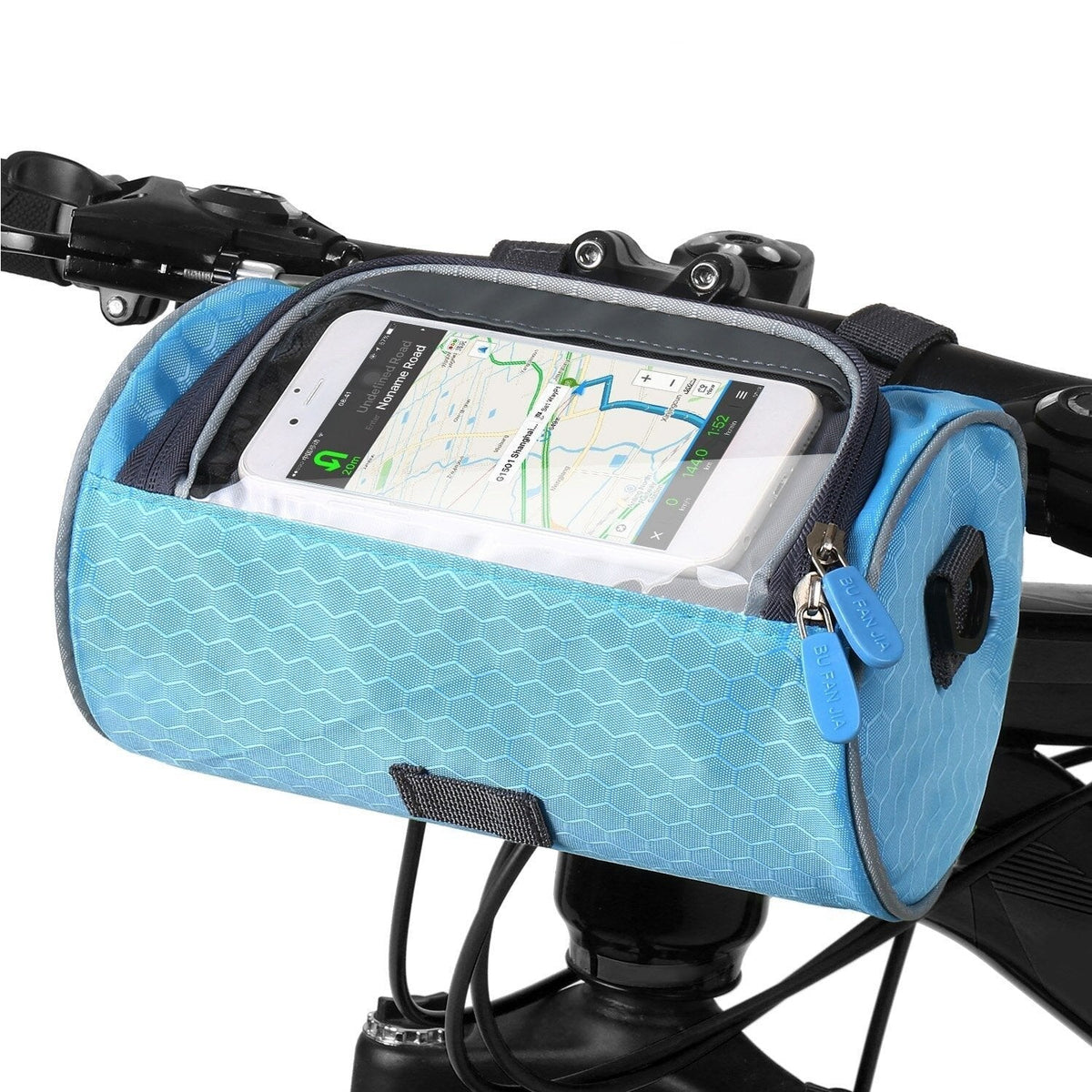Belro bicycle bag with touchscreen pocket, durable bags and luggage for cycling accessories and gear, black color.