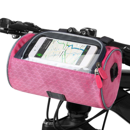 Belro bicycle bag with touchscreen pocket, black waterproof bag designed for bike handlebar storage and easy device access
