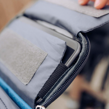 Belro bicycle bag with touchscreen pocket, waterproof design, and adjustable strap for convenient cycling storage.