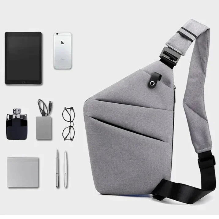 Belro anti-theft travel bag with secure zippers and padded straps, designed for safe and comfortable travel.