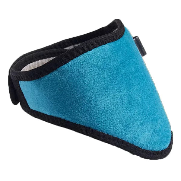 Belro electrically heated neck support accessory with suspenders, designed for comfort and warmth in cold weather.
