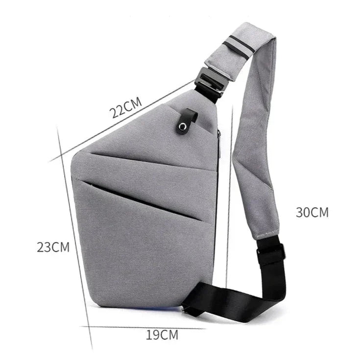 Belro anti-theft travel bag with multiple compartments and secure zippers, designed for safe and organized travel.