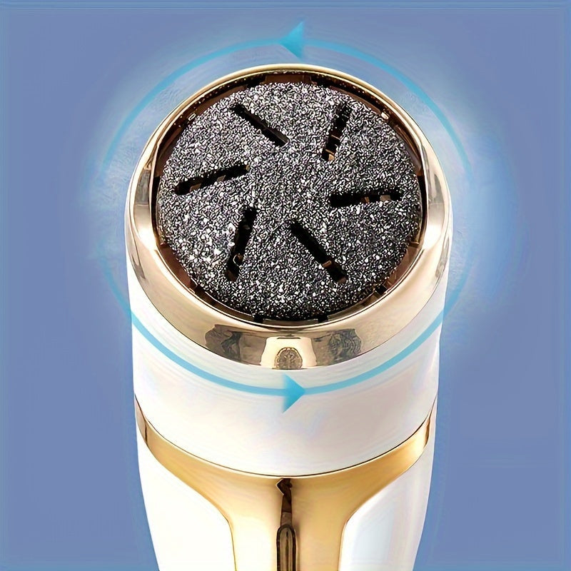 Belro electric foot file removing calluses and rough skin, professional foot care device for smooth, healthy feet.