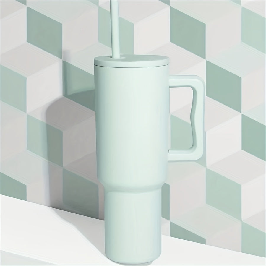 Belro stainless steel insulated water bottle with straw and handle, ideal for keeping drinks cold or hot, in a sleek design.