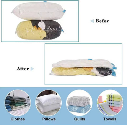 Belro vacuum bag for clothes, reusable storage bag for clothing and bedding, in a transparent design.