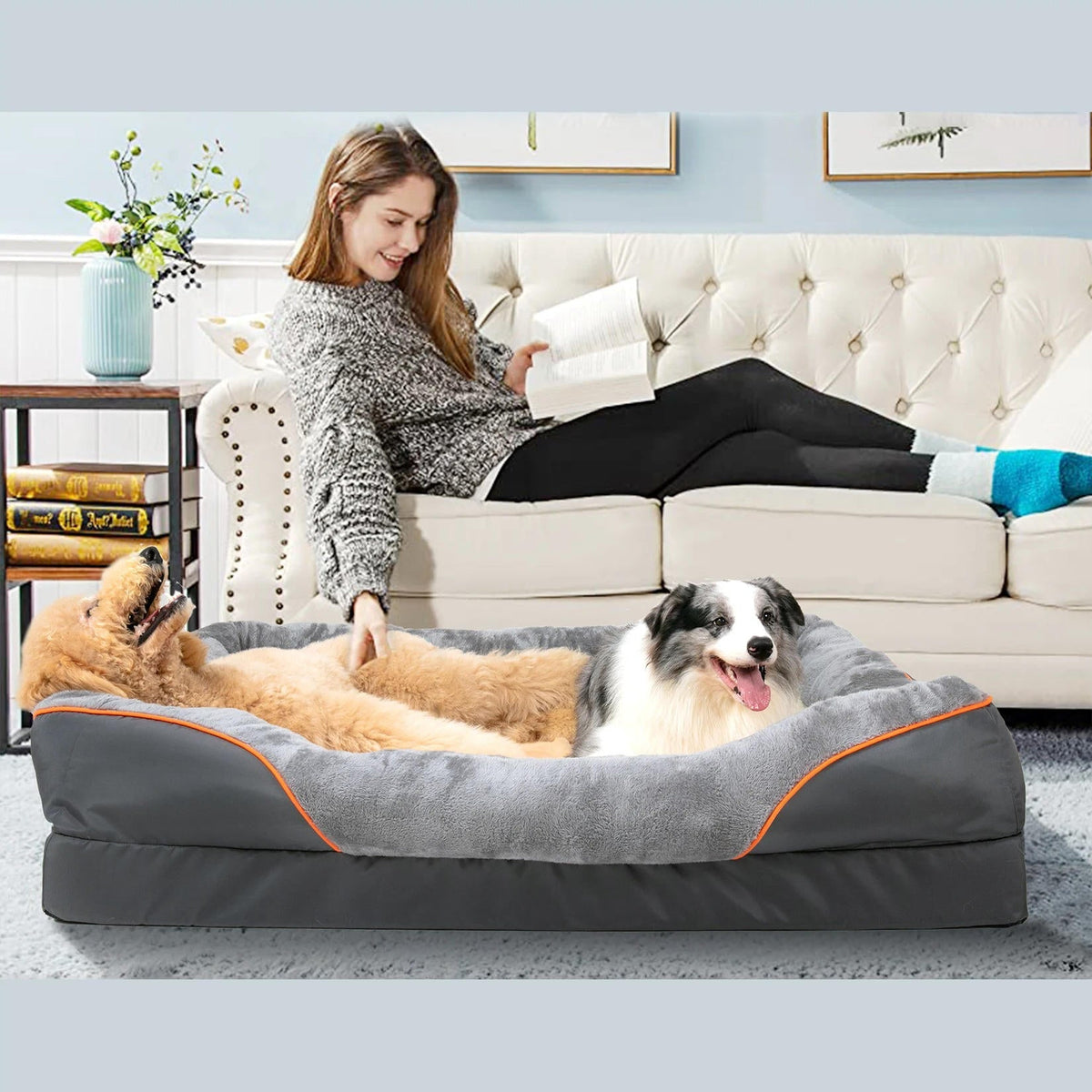 Belro orthopedic dog bed with plush cushioning and supportive foam for comfort and joint relief in a cozy pet sleeping area.