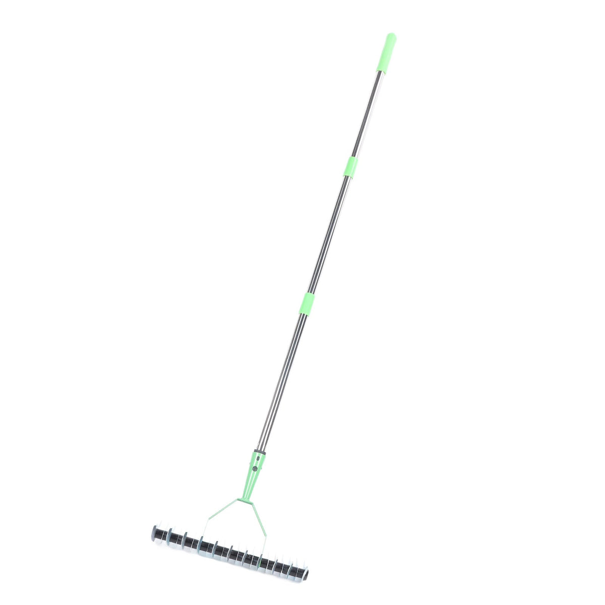 Belro long reach thatch rake for dethatching dead grass, designed for effective lawn maintenance and thatch removal.