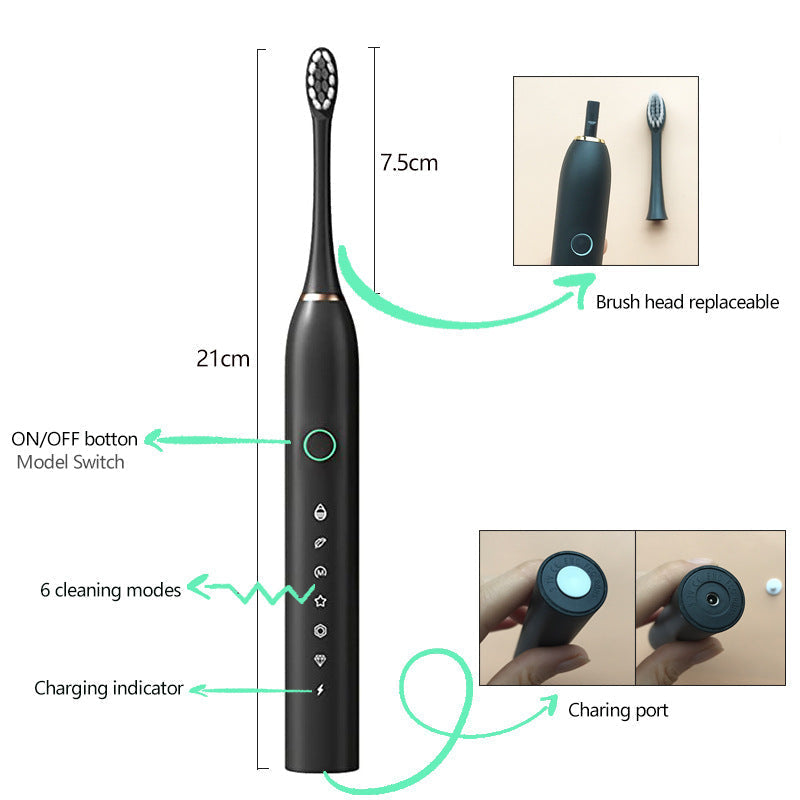 Belro rechargeable ultrasonic electric toothbrush with sleek handle and brush head, designed for effective personal oral care.