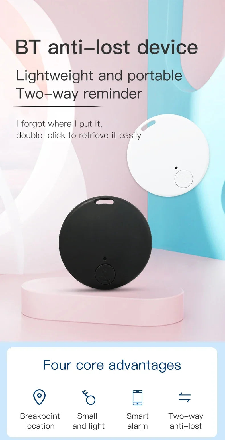 Mivoza Mini GPS Tracker 2-Pack showing compact devices with antennas and status indicators for real-time tracking.