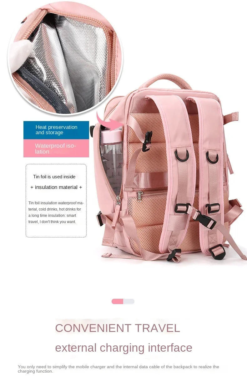 Belro travel carry-on backpack with shoe compartment, durable bag ideal for trips, featuring multiple storage sections.