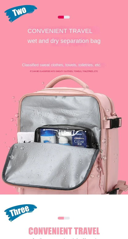 Belro travel carry on backpack with shoe compartment, durable backpack for luggage and travel accessories.