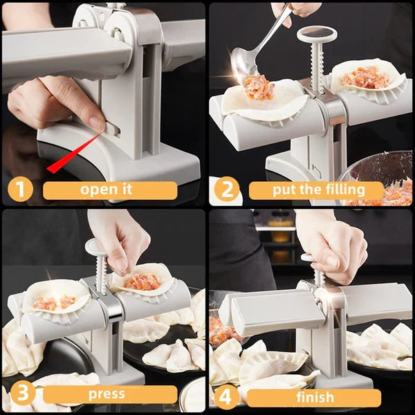 Belro double head automatic dumpling maker mould for quick, even dumpling shaping in kitchen and dining use.