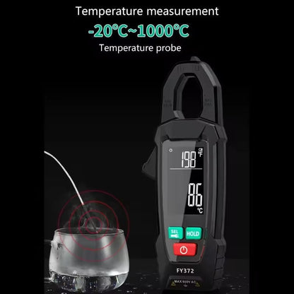 Belro AC/DC clamp electric meter showing digital display and clamp jaw for measuring electrical current in electronics.