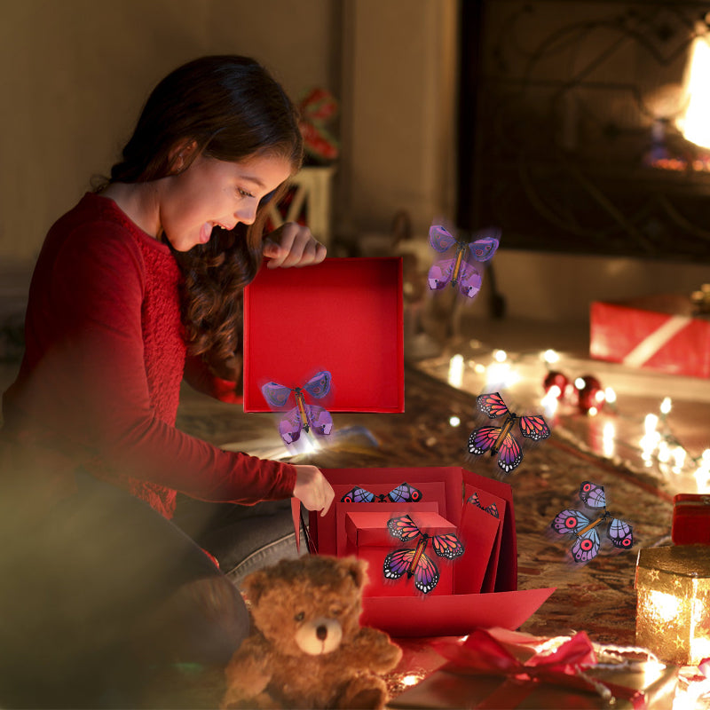 Belro men's DIY Valentine's Day magic butterfly photo surprise gift in clothing, featuring colorful butterfly design and creative presentation.