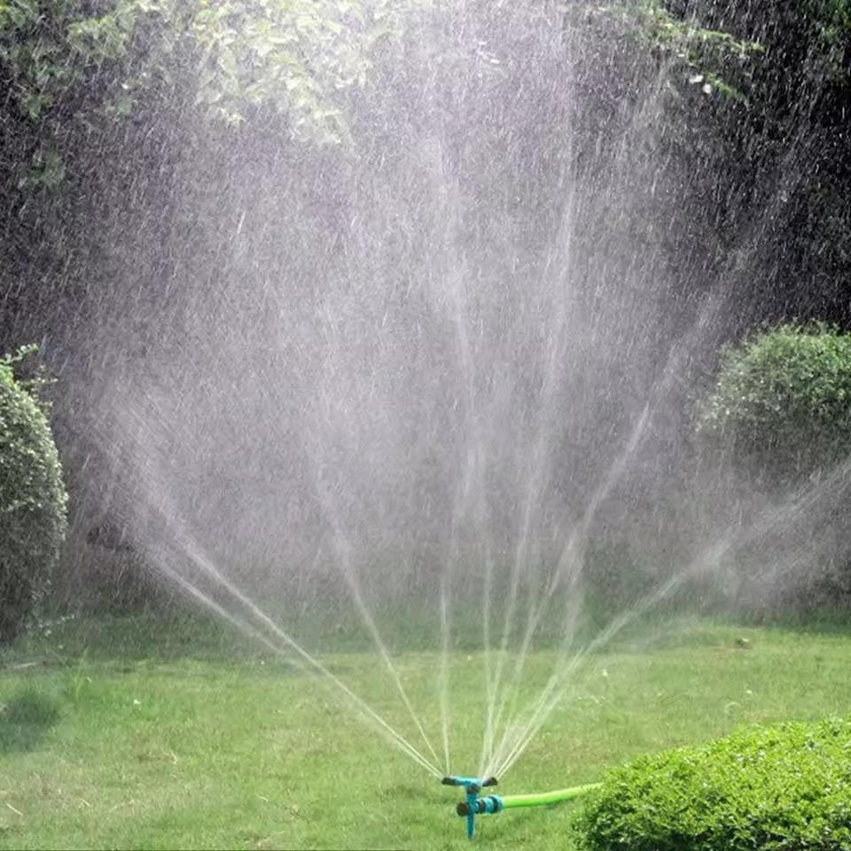 Belro garden sprinkler system set with five adjustable sprinklers for outdoor watering in a home garden.