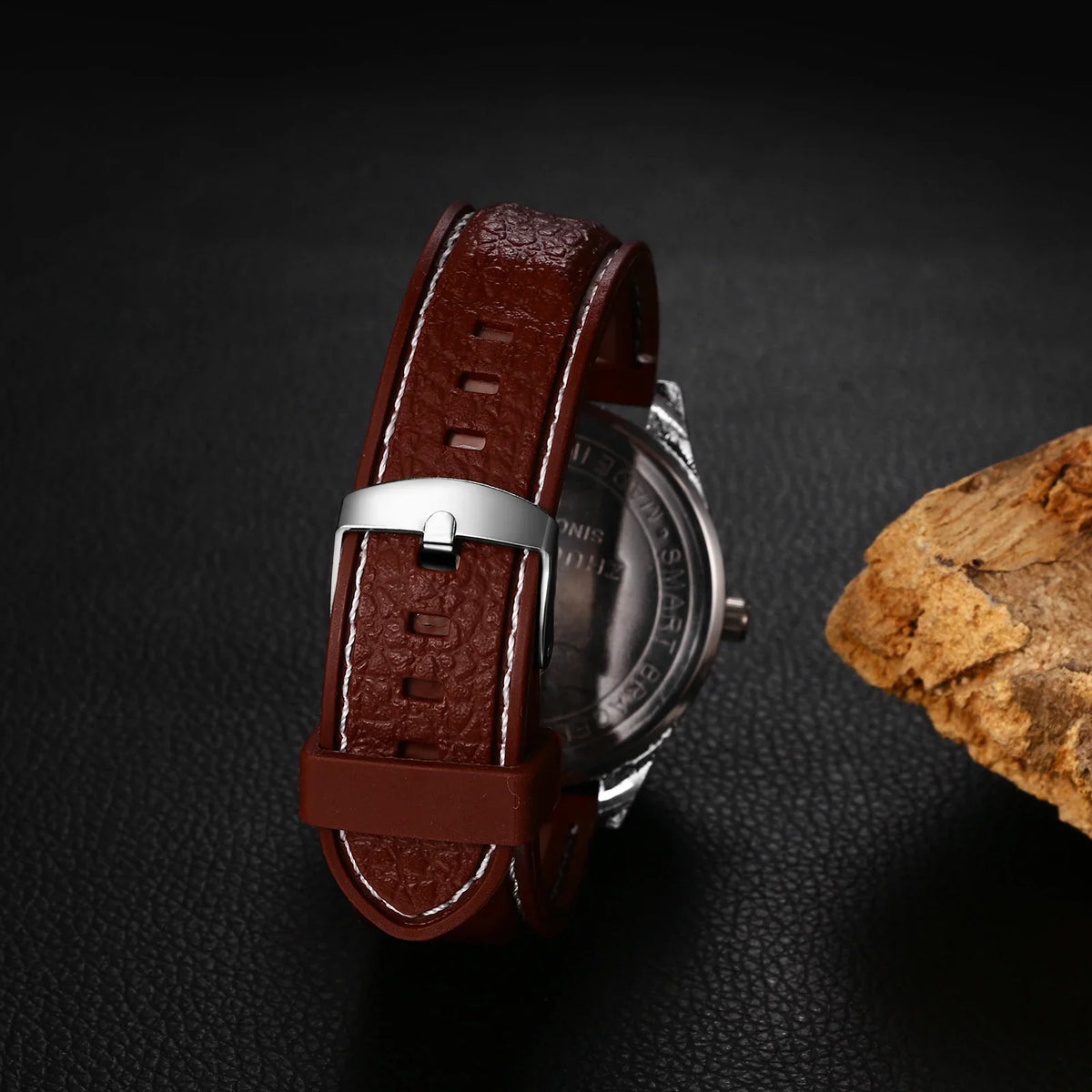 Belro USB rechargeable cigarette lighter watch showing a sleek black design with digital display and built-in lighter functionality.