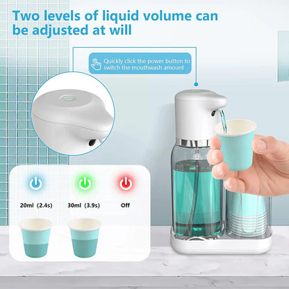 Belro automatic mouthwash dispenser for oral care, sleek white device designed for easy, hygienic mouthwash dispensing