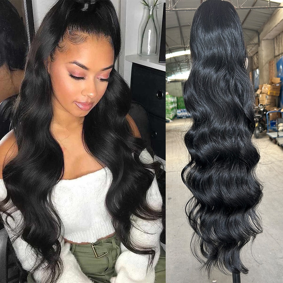 Belro long ponytail clip-on hair clamp extension with sleek design, ideal for adding length and volume to ponytails.