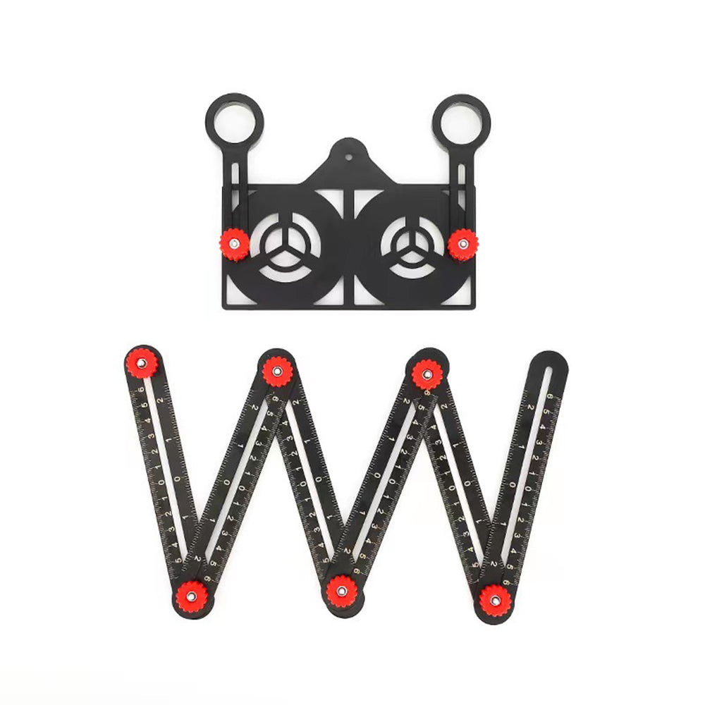 Belro adjustable aluminum alloy tile work folding ruler with measurement markings, ideal for precise measuring in tools and hardware.
