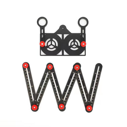 Belro adjustable aluminum alloy tile work folding ruler with measurement markings, ideal for precise measuring in tools and hardware.