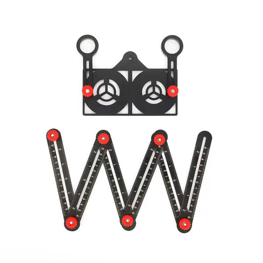 Belro adjustable aluminum alloy tile work folding ruler with measurement markings, ideal for precise measuring in tools and hardware.
