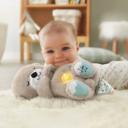 Interactive Teddy Bear from Belro men's clothing line, soft plush fabric with expressive face and movable arms.