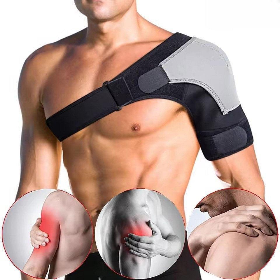 Belro shoulder brace for support and stability, featuring adjustable straps and breathable material for comfortable wear.