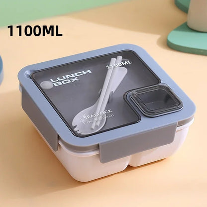 DecorsDeluxe bento lunch box with leak-proof design, includes cutlery, microwave and dishwasher safe, perfect for packed meals