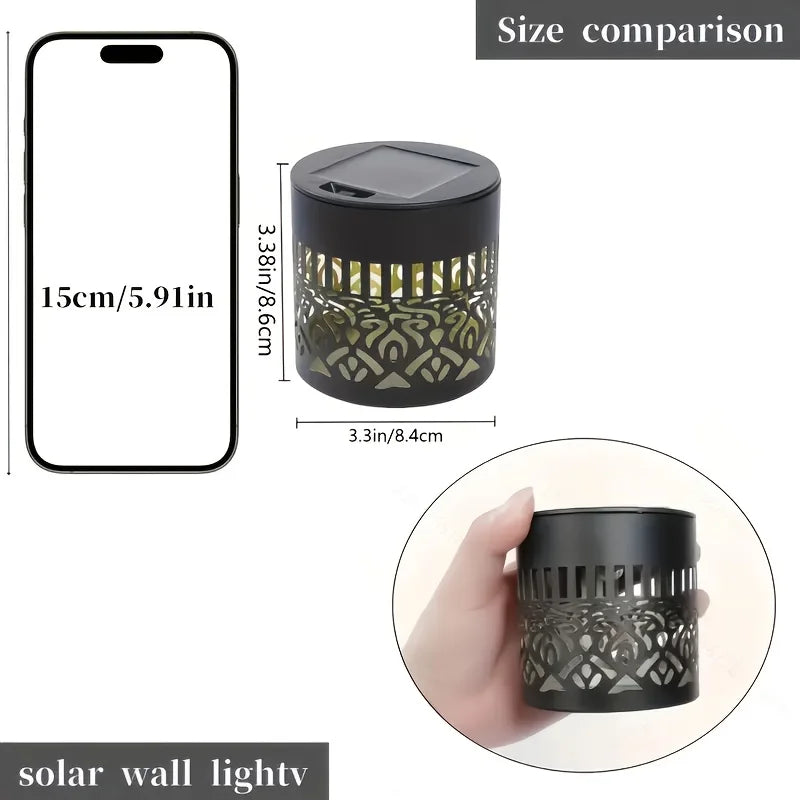 Mivoza solar decorative lantern with shadow pattern, weatherproof IP65 garden light, perfect for outdoor decoration