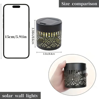 Mivoza solar decorative lantern with shadow pattern, weatherproof IP65 garden light, perfect for outdoor decoration