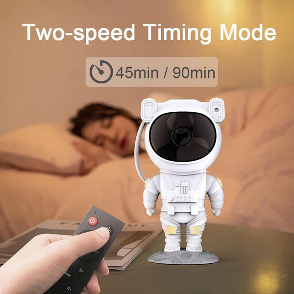 Belro Astronaut Star Galaxy Projector for cats displaying a starry galaxy projection in a pet room setting.