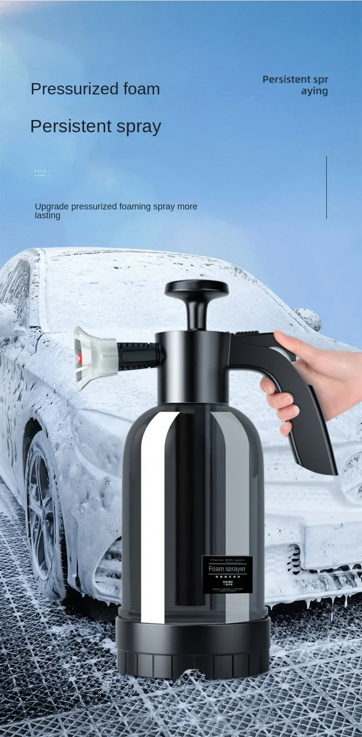Belro high pressure car foam washer in use, cleaning a vehicle with thick foam for effective washing and detailing.