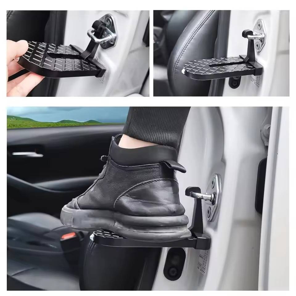 Belro universal car door step for easy access, shown attached to vehicle door, ideal for home and garden storage and organization.