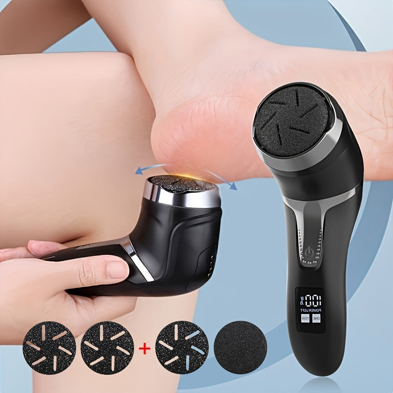 Belro electric foot file for removing calluses and rough skin, featuring a professional-grade exfoliation head for smooth feet.
