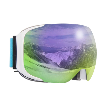 Belro snow goggles with purple lens bundle, designed for winter sports, featuring adjustable strap and durable frame.