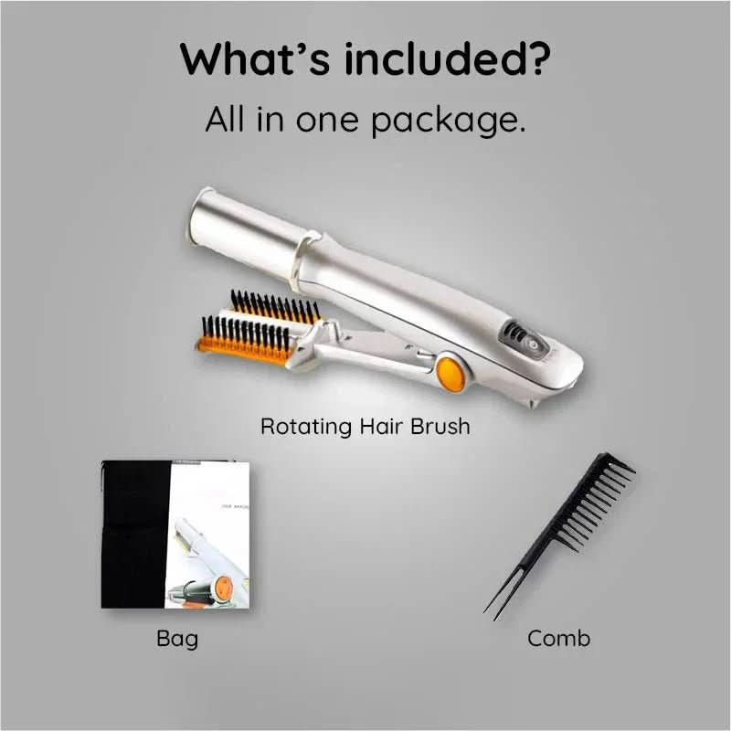 BowLift 2-in-1 rotating hair brush for smoothing and straightening, featuring auto-spin for effortless styling.