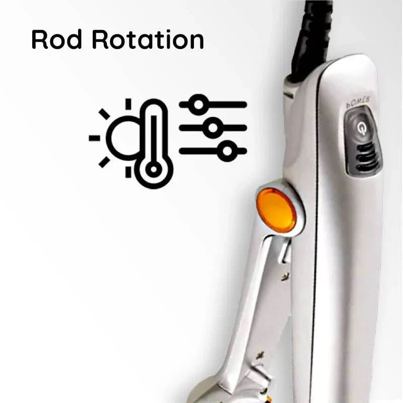 BowLift 2-in-1 rotating hair brush for styling, smoothing, and straightening, with auto-spin feature for effortless hair styling.