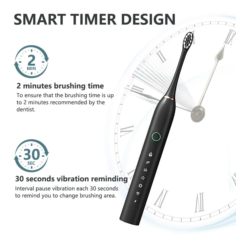 Belro rechargeable ultrasonic electric toothbrush with sleek design, featuring a compact handle and cleaning brush head.