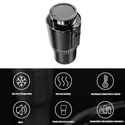 Belro smart car cup holder with cold and warm beverage options, designed for convenient use in vehicles.