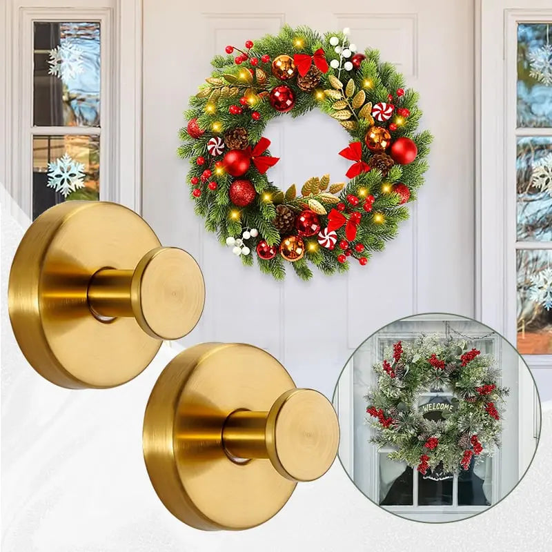 Two strong hold Mivoza suction cup hooks for wreaths and decor, reusable and removable without drills, in a 2-pack.