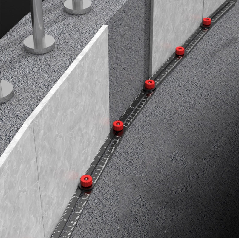 Belro adjustable aluminum alloy folding ruler for tile work, measuring tool with durable hardware and precise markings.