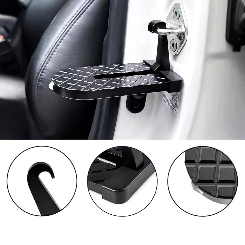 Belro universal fit car door step for easy access, shown attached to vehicle door, durable design for home and garden use.
