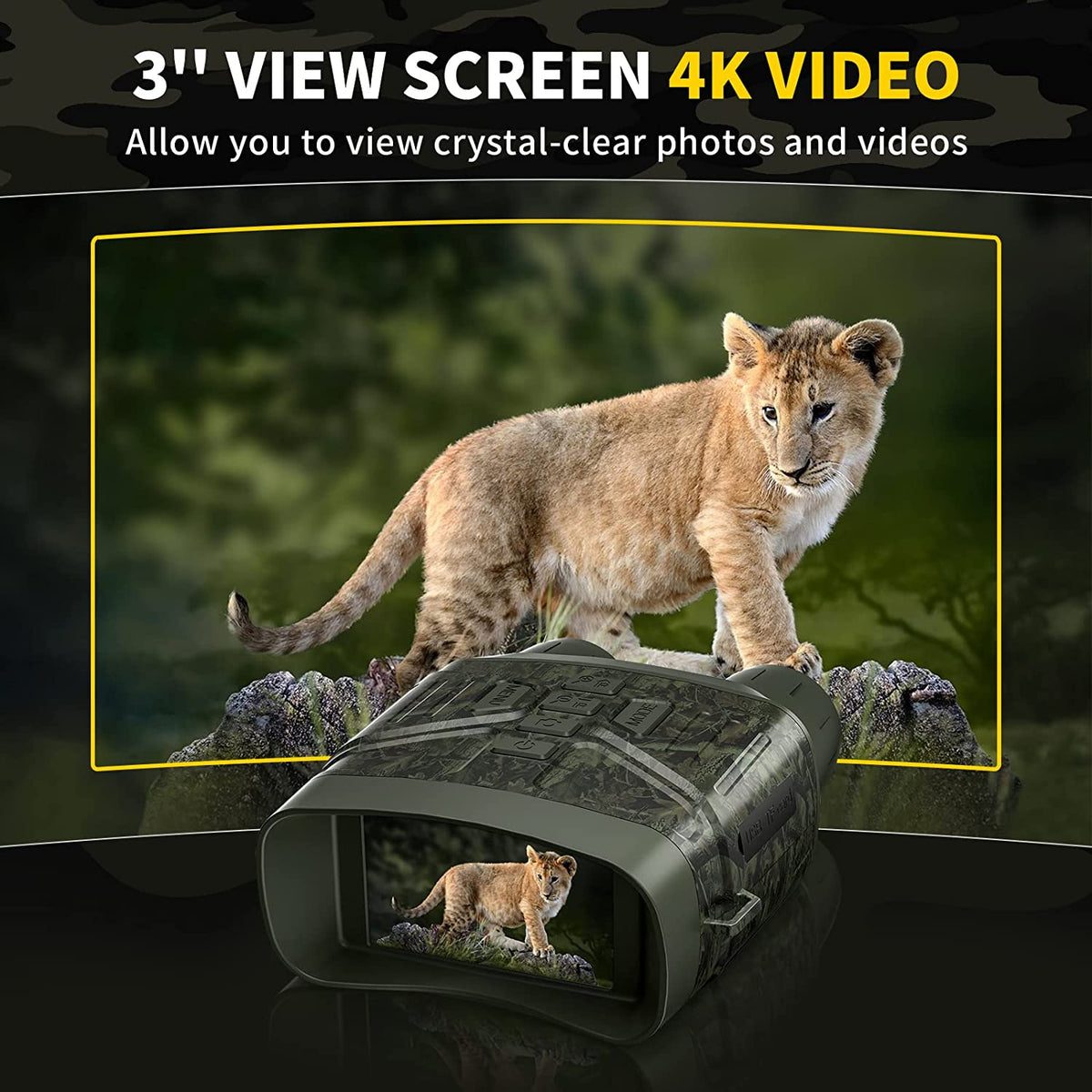 Belro True Night Vision Binoculars showing dual eyepieces and infrared sensor for enhanced nighttime viewing.