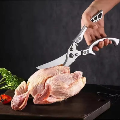 Belro chicken shears for kitchen use, stainless steel kitchen scissors with ergonomic handles for cutting poultry and meat.