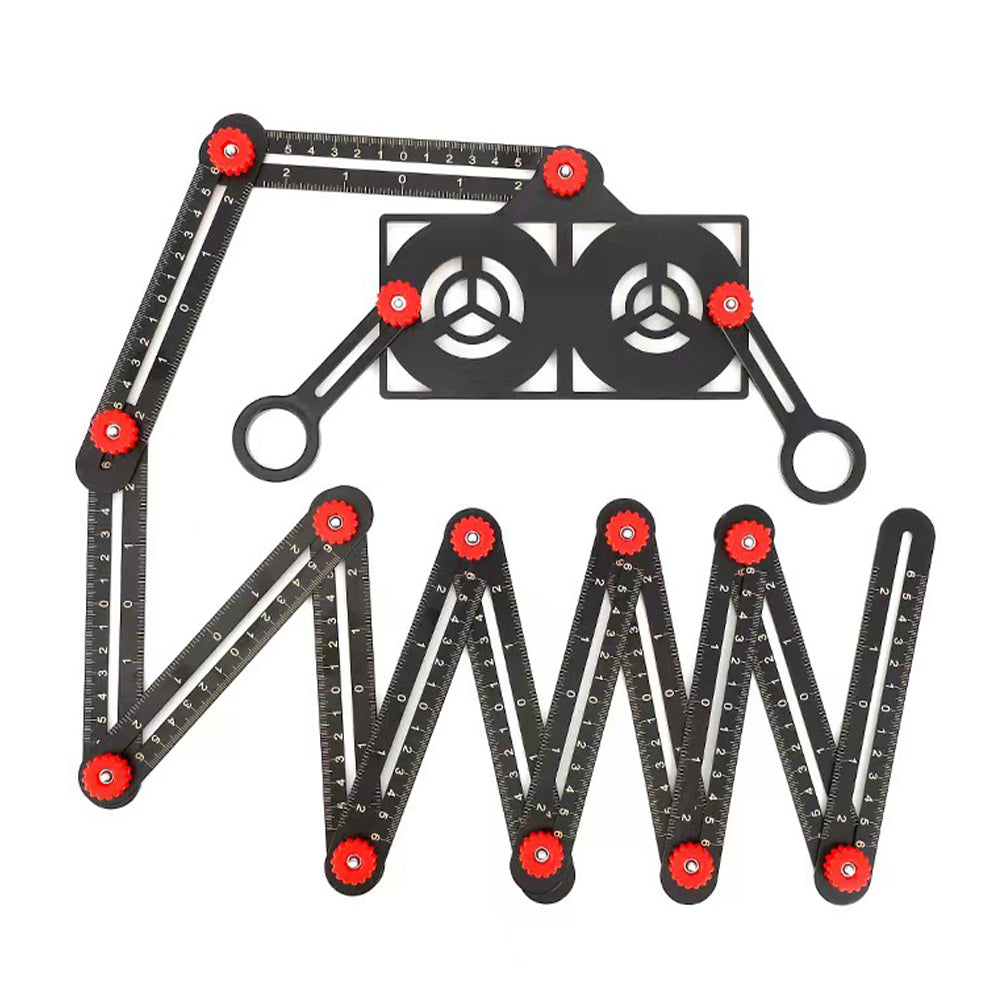 Belro adjustable aluminum alloy folding ruler for tile work, measuring tools and hardware, with precise, durable construction.
