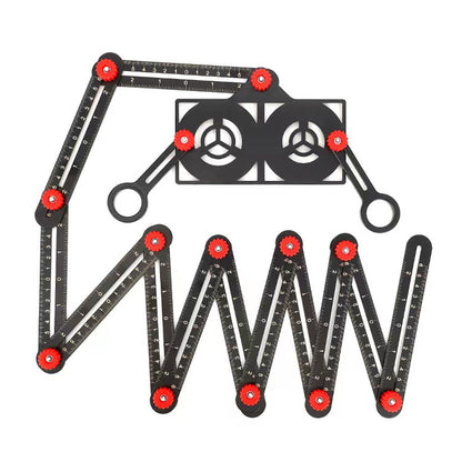 Belro adjustable aluminum alloy folding ruler for tile work, measuring tools and hardware, with precise, durable construction.