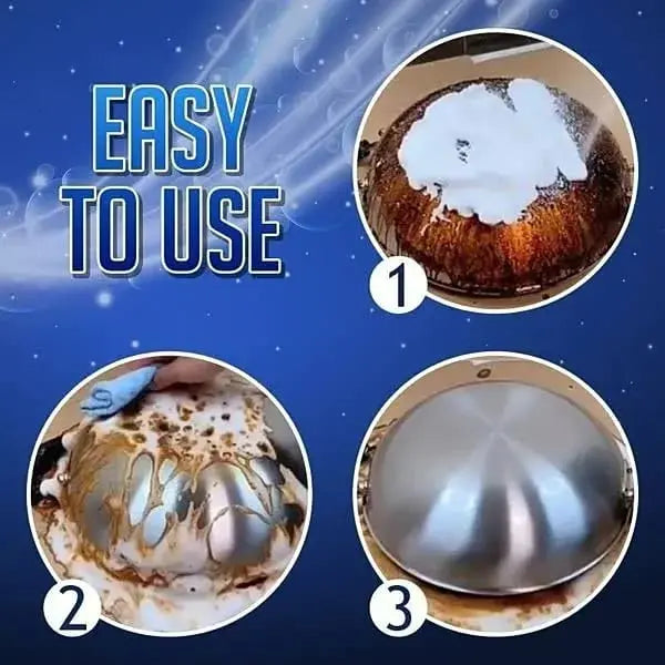 Mivoza foam kitchen cleaner removing grease from countertop surface, no-rinse, food-safe formula for effective kitchen cleaning.