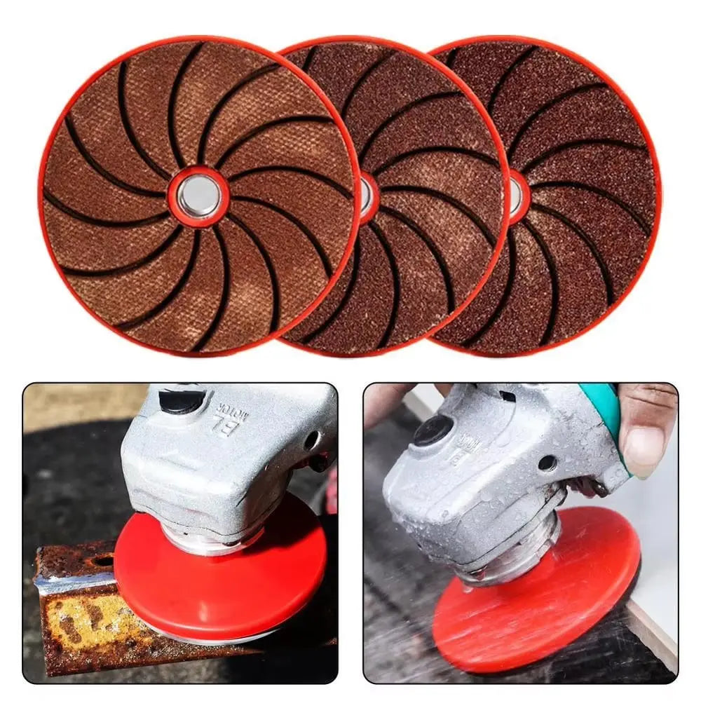 Mivoza angle grinder sanding disc for deburring, cleaning, and metal polishing, multi-grit set for power tool accessories.