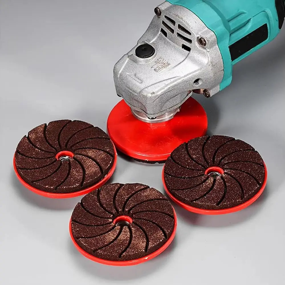 Mivoza angle grinder sanding disc for deburring, cleaning, and polishing metal surfaces, suitable for power tool use.