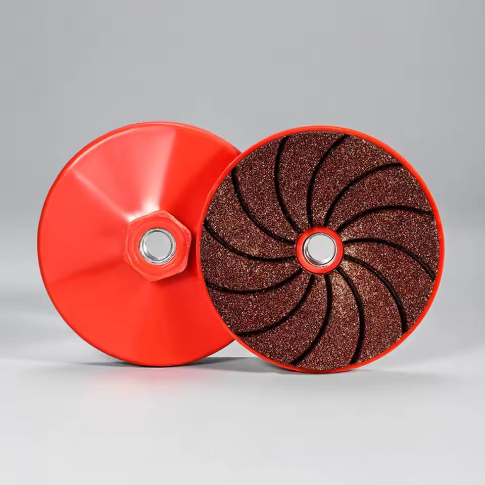 Mivoza angle grinder sanding disc for deburring, cleaning, and polishing metal, compatible with power tools and multi-grit sets.